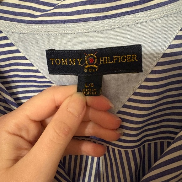 Tommy Hilfiger Men's L Striped & Solid Blue Long Sleeve Button-Up Shirt Bundle - Picture 6 of 7